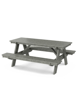 Heritage Picnic Table with Attached Benches