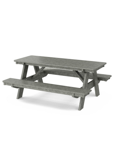 Heritage Picnic Table with Attached Benches