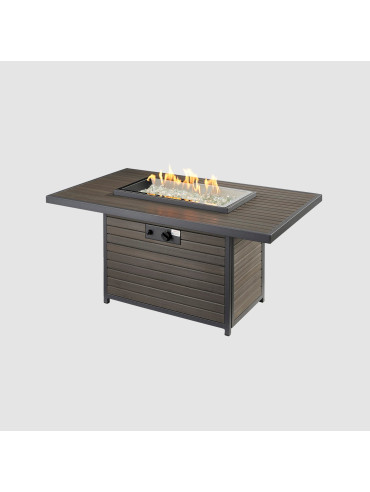 Brooks Rectangular Chat Height Gas Firepit Table