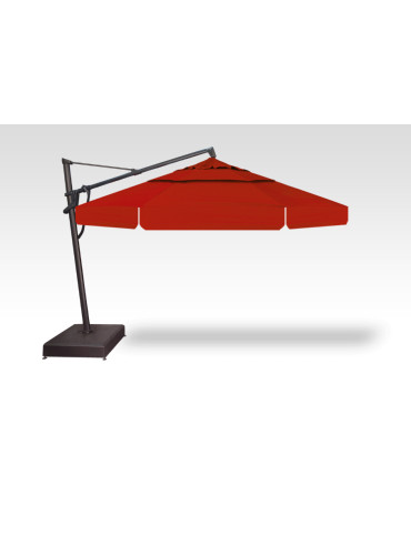 13' AKZP CANTILEVER UMBRELLA BLACK FRAME W/ #5403 JOCKEY RED CANOPY