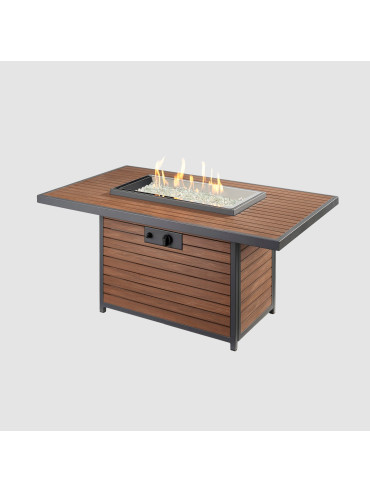 Kenwood Rectangular Chat Height Gas Firepit Table