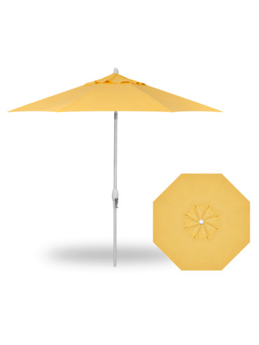 9' Auto Tilt Umbrella White / Lemon